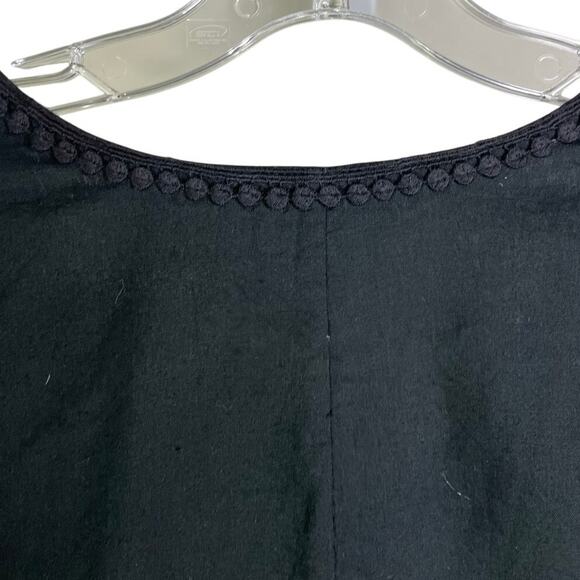 Roller Rabbit Betania Top Womens XS Black Boho Embroidered Long Sleeve V-Neck - Picture 4 of 10